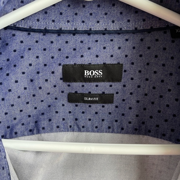 Hugo Boss Ridley Slim Fit Dot Print Mens Dress Shirt XL - Picture 5 of 13